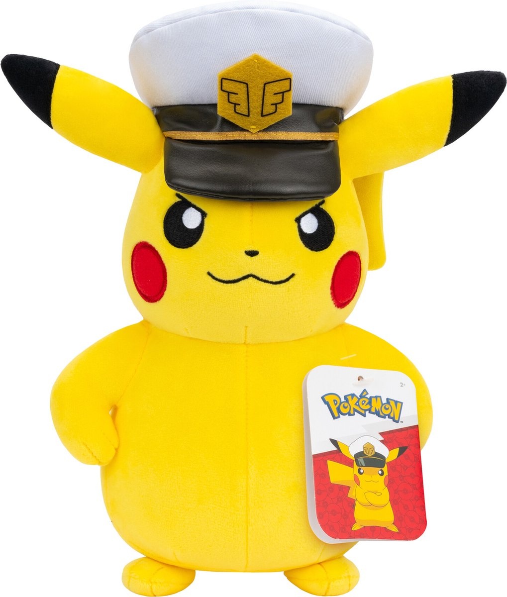 Pokémon Captain Pikachu Pluche Knuffel (20 cm)
