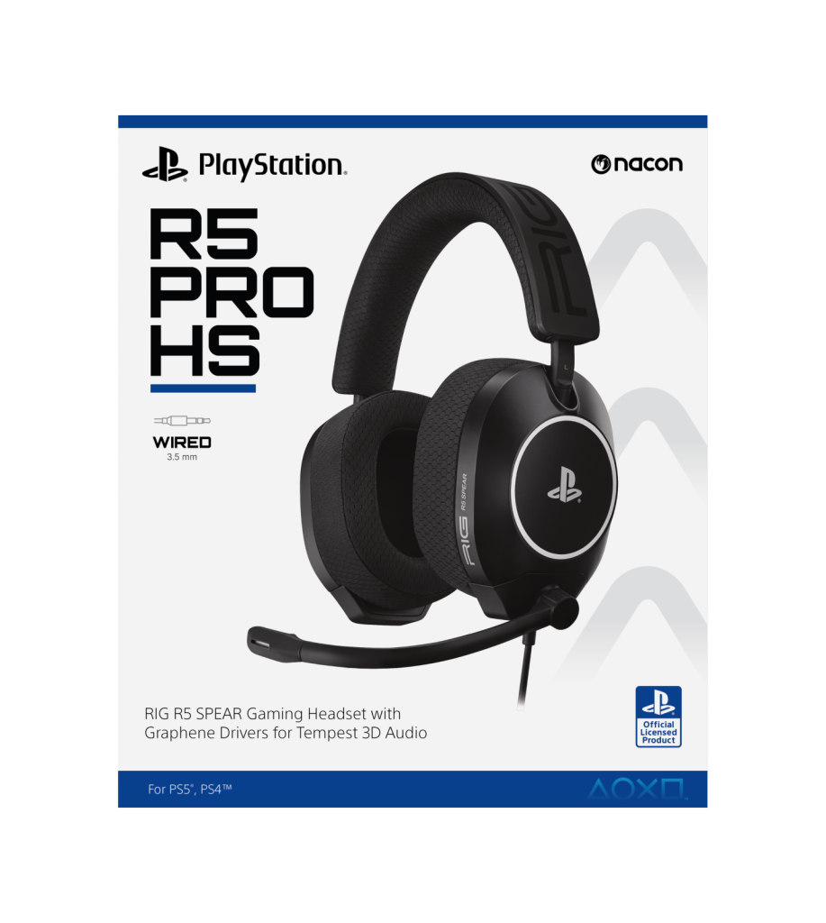 Nacon RIG R5 Pro Spear Officieel Gelicenseerde Playstation Headset – PS4 & PS5 – Zwart