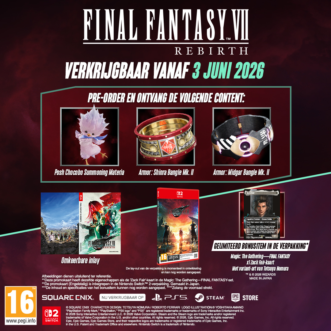 Final Fantasy VII Rebirth - Day One Edition + Pre-order Bonus - Nintendo Switch 2