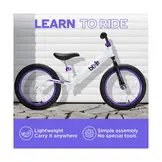 Bixe - Pro Balance Aluminium Bike (5 tot 9 Jaar Oud) - Violet - 16 inch