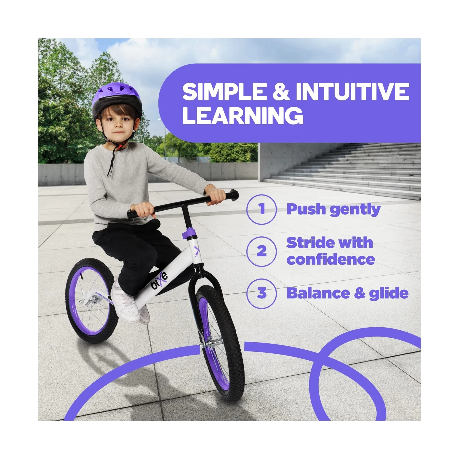 Bixe - Pro Balance Aluminium Bike (5 to 9 Years Old) - Violet - 16 inch