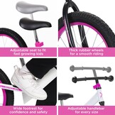 Bixe - Pro Balance Aluminium Bike (5 to 9 Years Old) - Pink - 16 inch