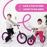 Bixe - Pro Balance Aluminium Bike (5 tot 9 Jaar Oud) - Pink - 16 inch