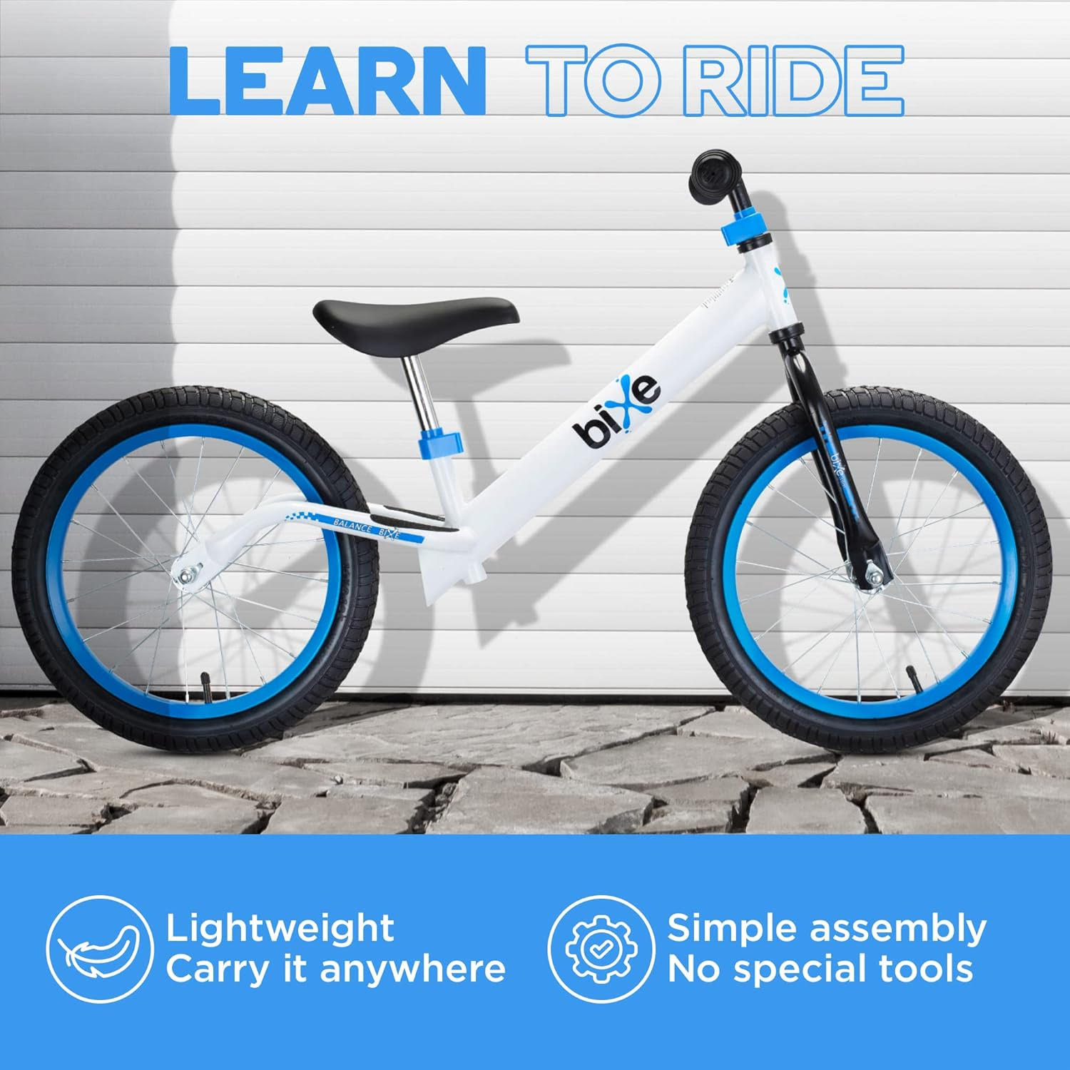 Bixe - Pro Balance Aluminium Bike (5 tot 9 Jaar Oud) - Blauw - 16 inch