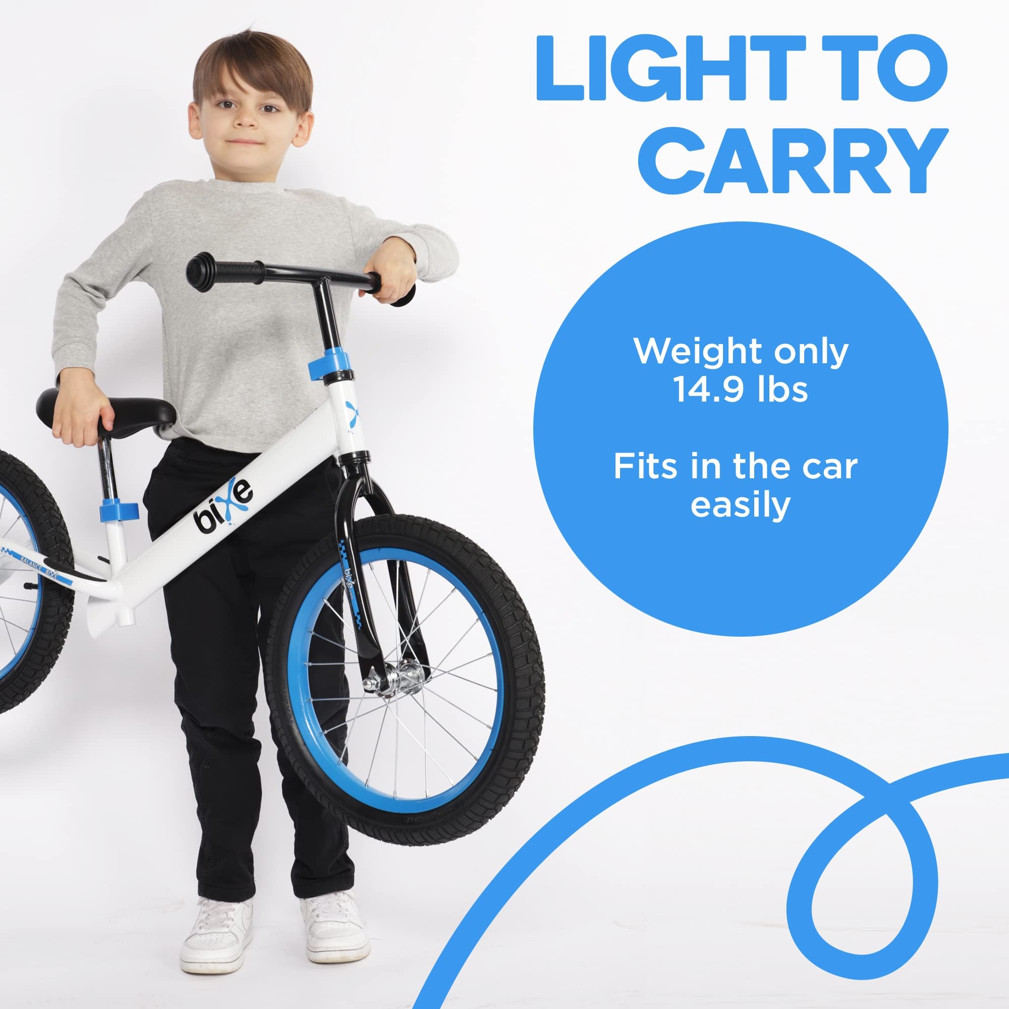 Bixe - Pro Balance Aluminium Bike (5 to 9 Years Old) - Blue - 16 inch