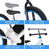 Bixe - Pro Balance Aluminium Bike (5 to 9 Years Old) - Blue - 16 inch
