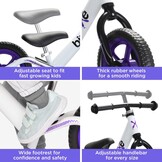 Bixe - Extreme Balance Aluminium Bike (18 Maanden tot 6 Jaar Oud) - Paars - 12 inch