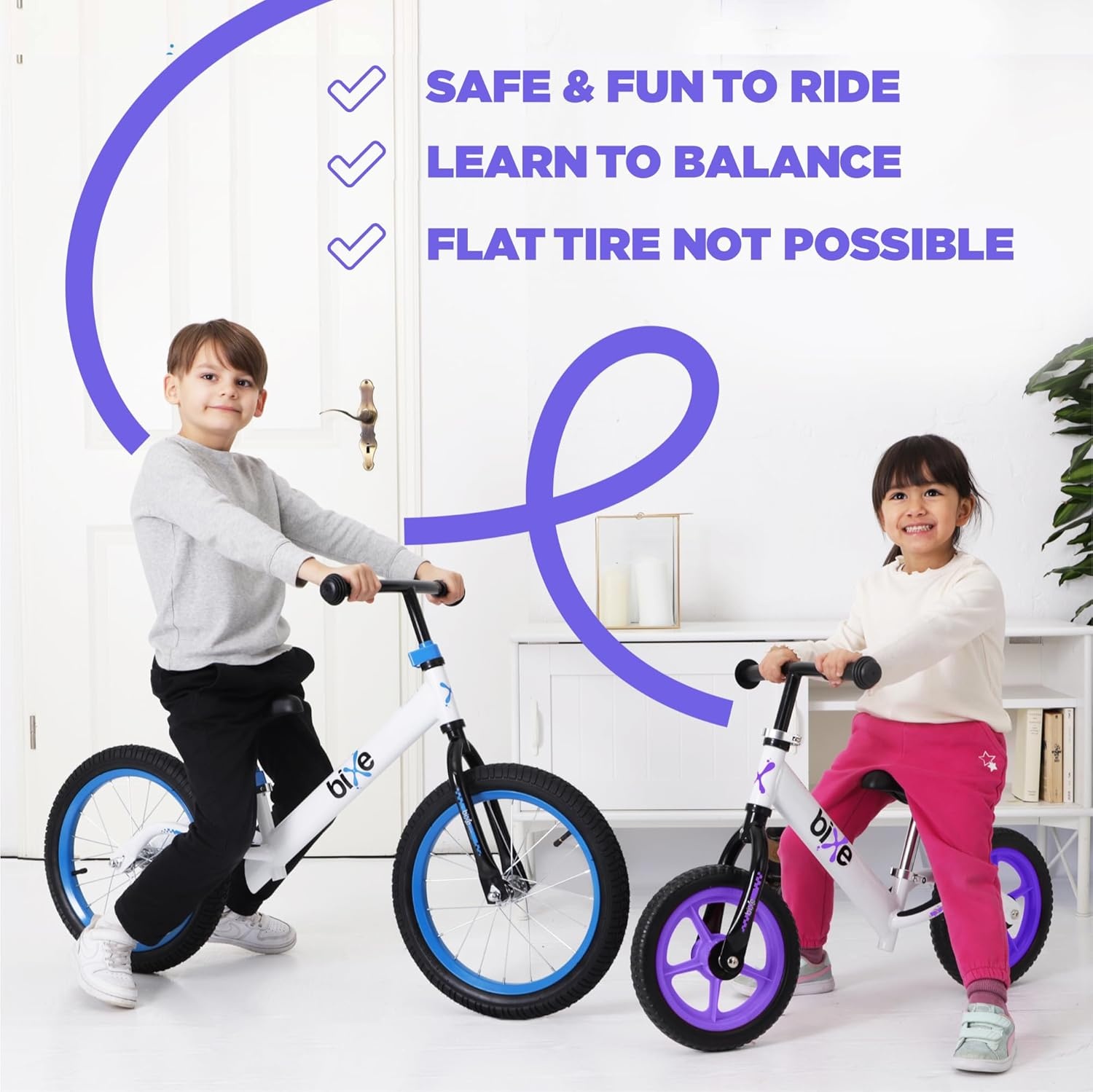 Bixe - Extreme Balance Aluminium Bike (18 Maanden tot 6 Jaar Oud) - Paars - 12 inch
