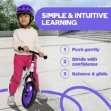 Bixe - Extreme Balance Aluminium Bike (18 Month to 6 Year Old) - Purple - 12 inch