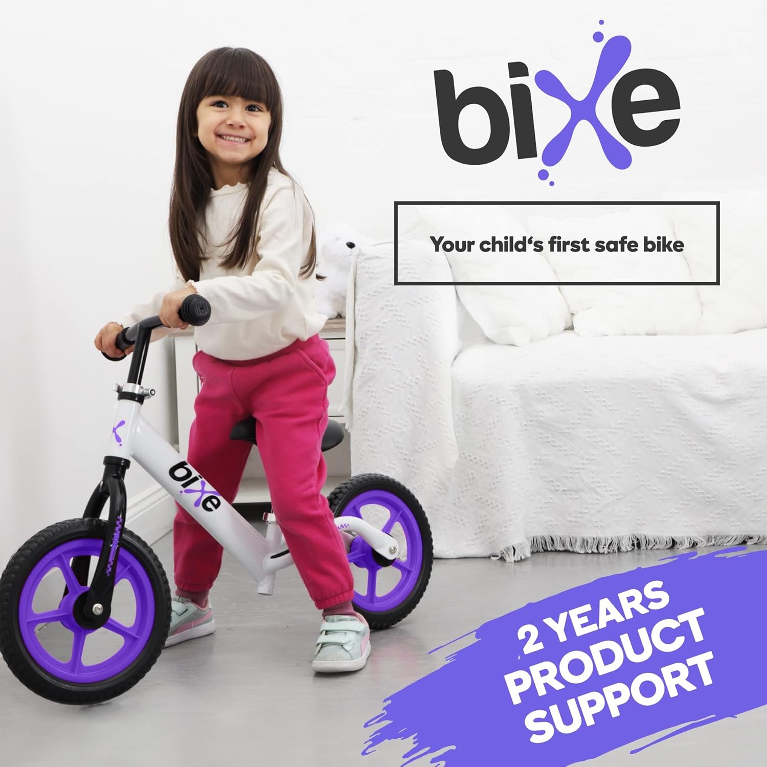 Bixe - Extreme Balance Aluminium Bike (18 Month to 6 Year Old) - Purple - 12 inch