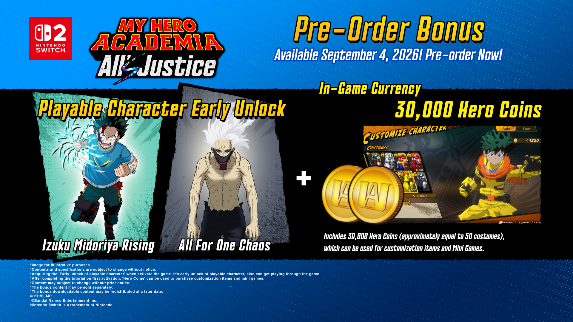 My Hero Academia All's Justice + Pre-Order Bonus - Nintendo Switch 2