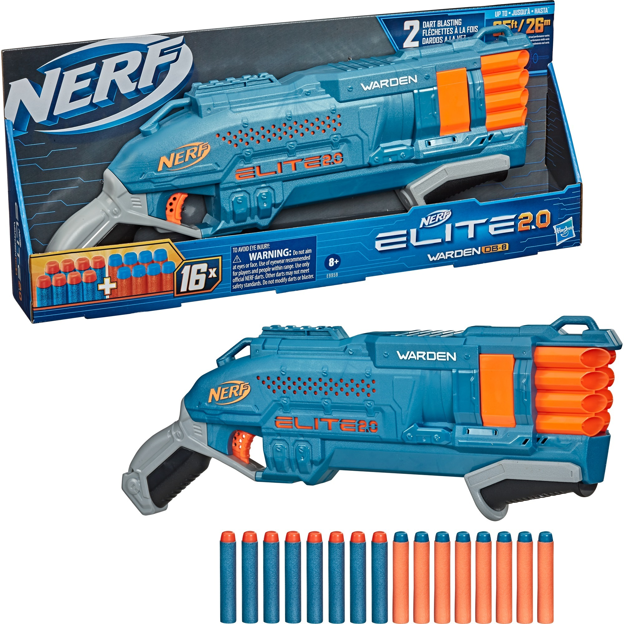 NERF Elite 2.0 Warden DB-8 Blaster