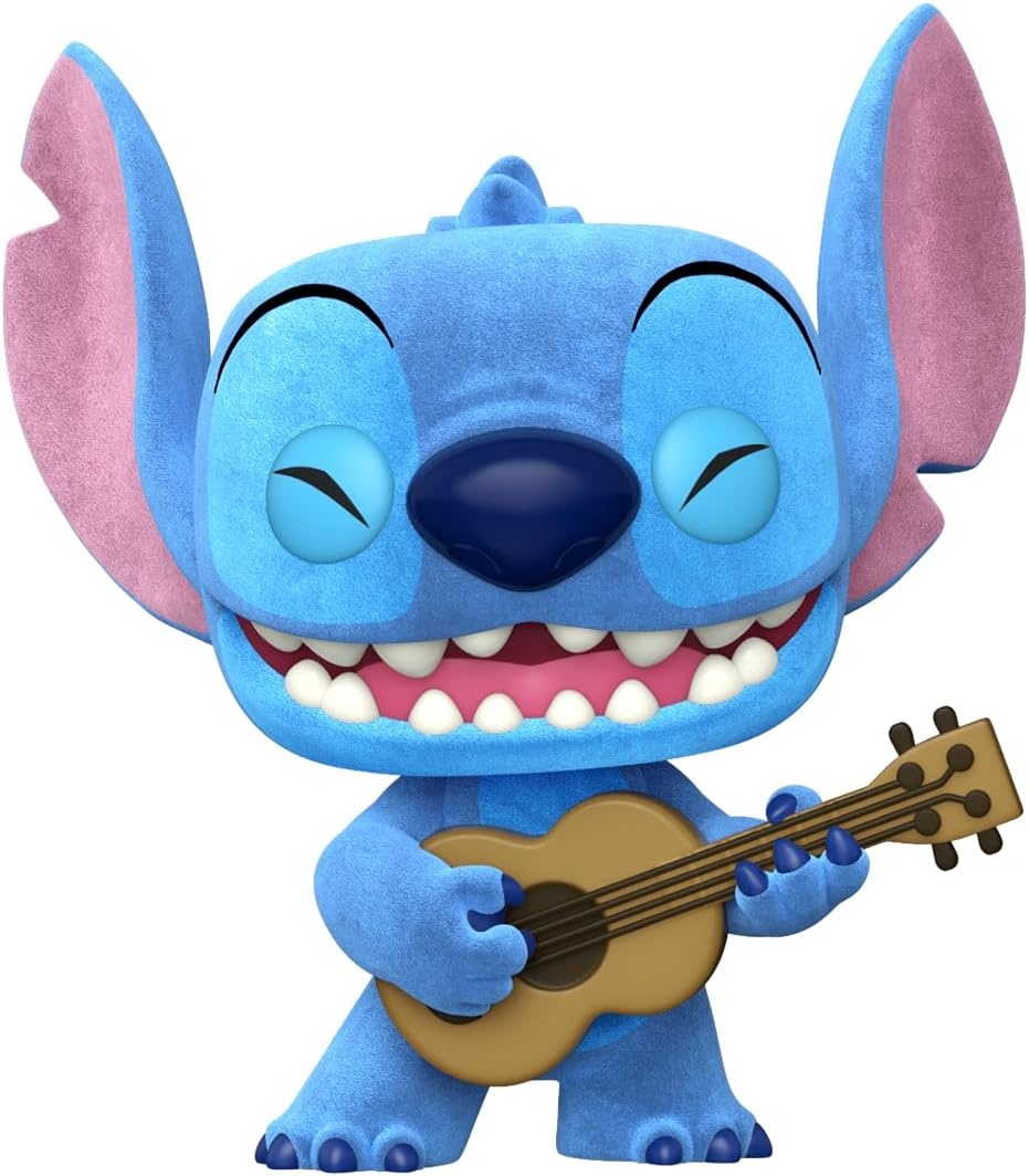 Pop Disney: Lilo & Stitch - Stitch w/Ukulele (XL) (Special Edition) (Flocked) Funko Pop #1044