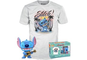Pop Disney: Lilo & Stitch - Stitch w/Ukulele (XL) (Special Edition) (Flocked) Funko Pop #1044