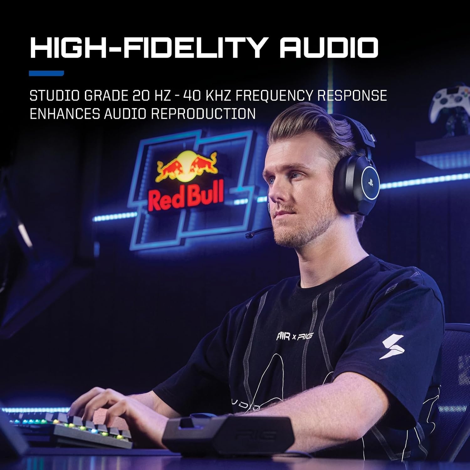 Nacon RIG R8 Spectre Pro HS Officieel Gelicenseerde Draadloze Gaming Headset met Laadstation – PS5 & PS4 – Zwart