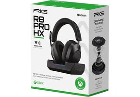 Nacon RIG R8 Spectre Pro HX Offiziell Lizenziertes Kabelloses Gaming-Headset mit Ladestation – Xbox Series X|S & Xbox One – Schwarz