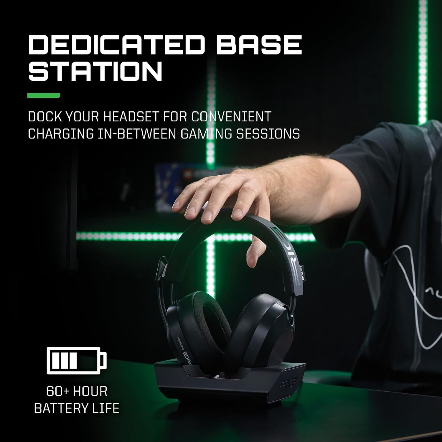 Nacon RIG R8 Spectre Pro HX Officieel Gelicenseerde Draadloze Gaming Headset met Laadstation – Xbox Series X|S & Xbox One – Zwart