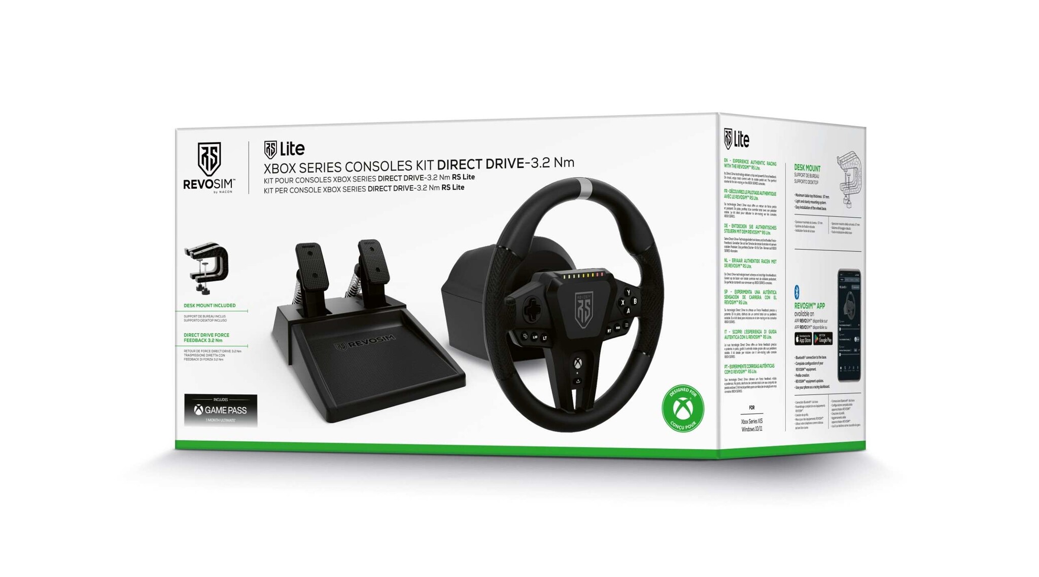 REVOSIM Xbox/PC Lite Officieel Gelicenseerd Direct Drive Racestuur – 3,2 Nm
