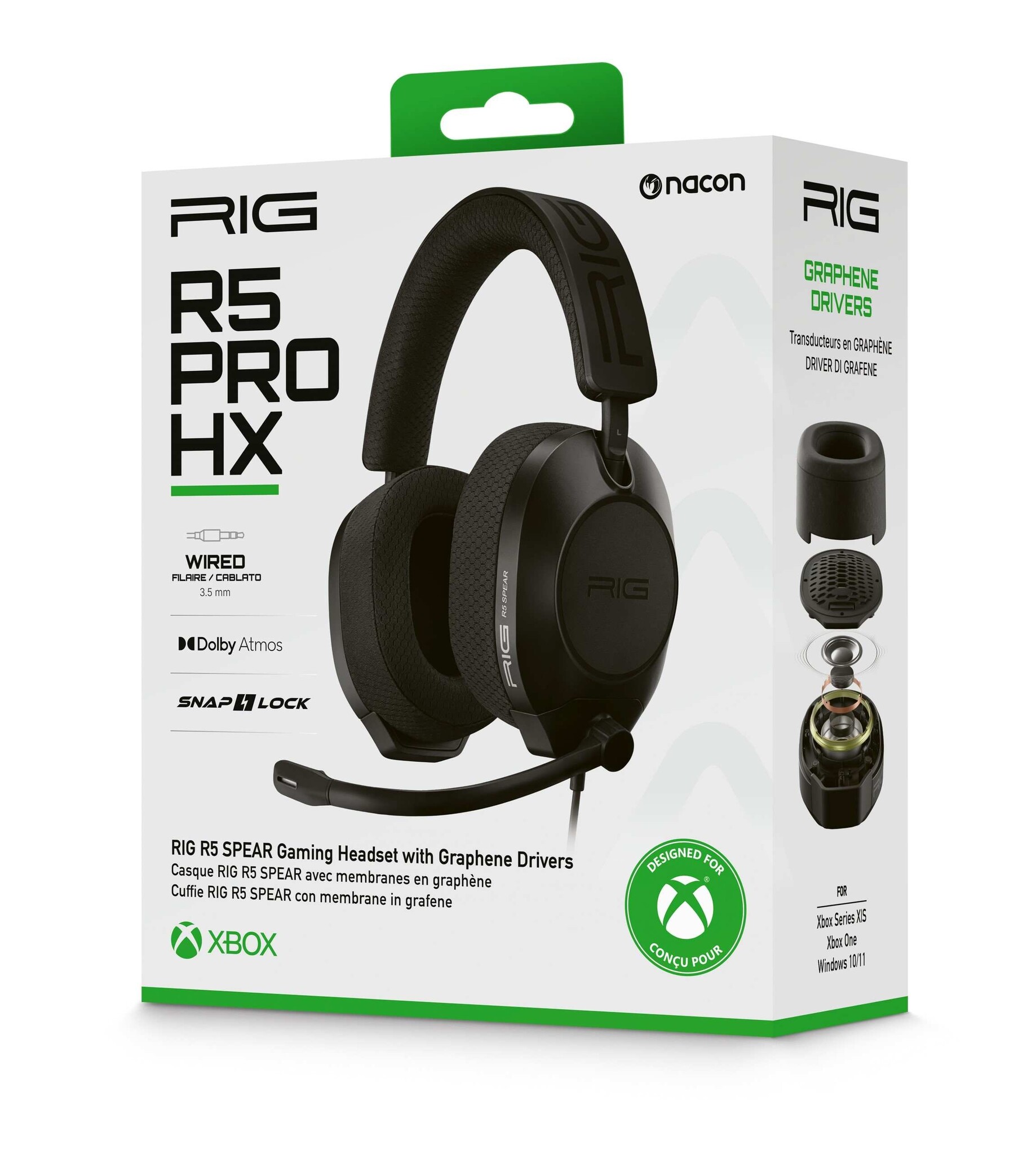 Nacon RIG R5PROHX Spear Officially Licensed Xbox Gaming Headset – Xbox Series X|S, Xbox One & PC – Black