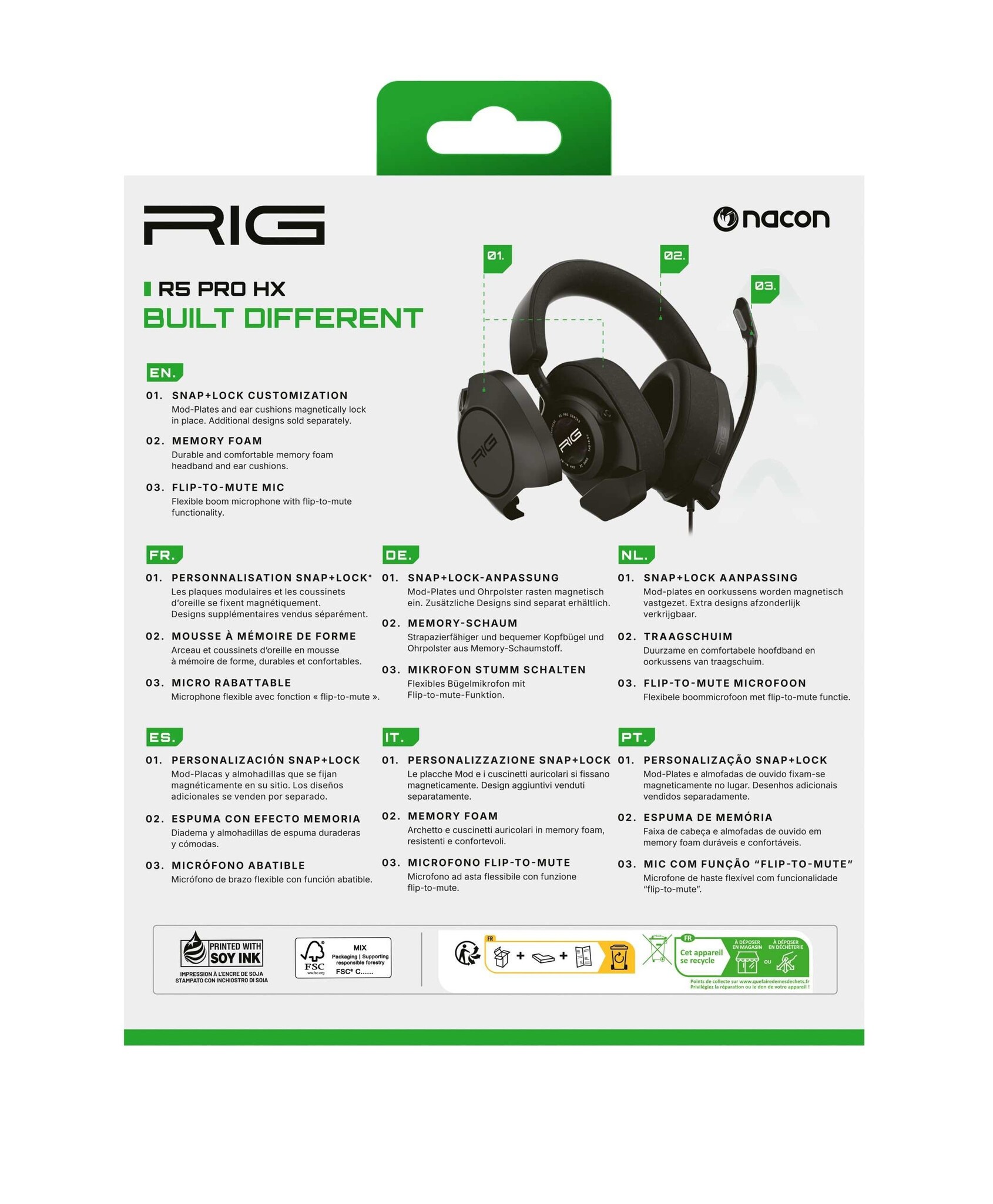 Nacon RIG R5PROHX Spear Officially Licensed Xbox Gaming Headset – Xbox Series X|S, Xbox One & PC – Black