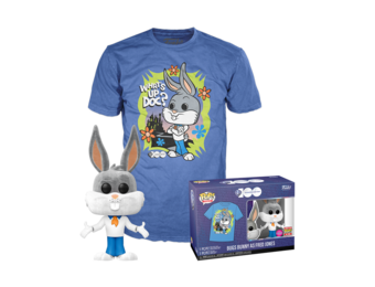 Pop Tees: Looney Tunes - Bugs Bunny as Fred Jones (L)(Flocked) Funko Pop #1239