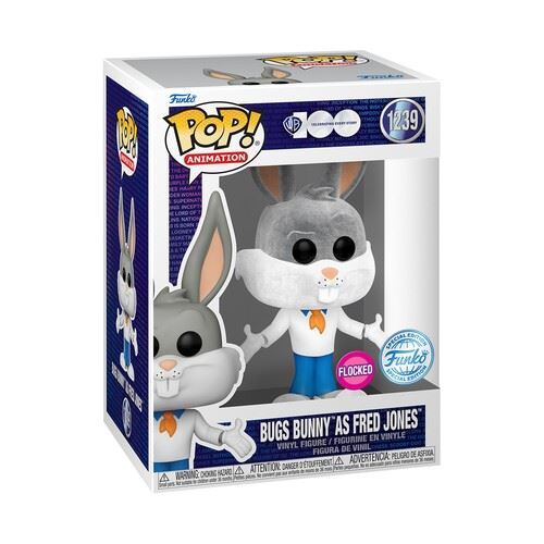 Pop Tees: Looney Tunes - Bugs Bunny as Fred Jones (L)(Flocked) Funko Pop #1239
