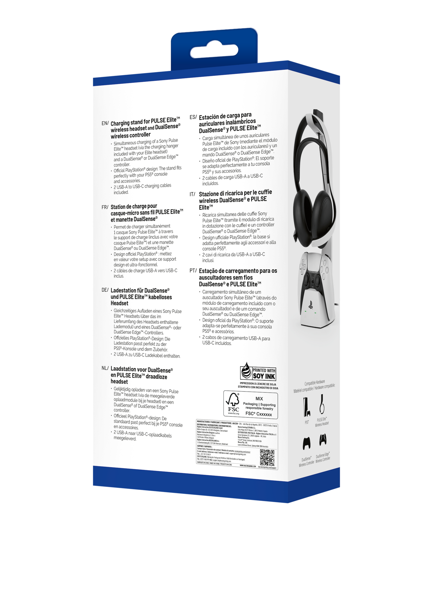 NACON PS5-Ladestation für PULSE Elite Headset und DualSense-Controller - Weiß