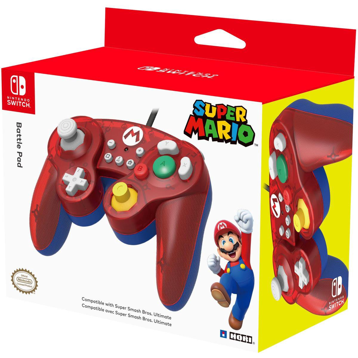 Hori Nintendo Switch Kabelgebundener Controller - Mario - Offiziell Lizenziert