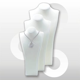 Juweliersdisplay in wit velvet H30 cm