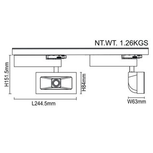 Wall-Track 3-fasen railspot