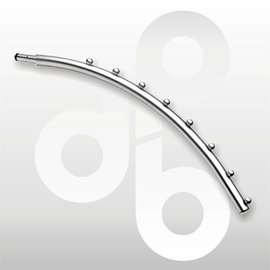 gebogen noppenarm chroom 35 cm