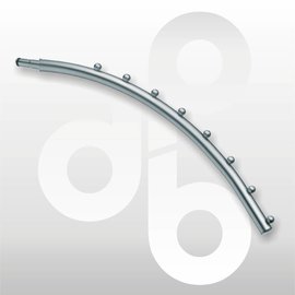 gebogen noppenarm mat-chroom 35 cm