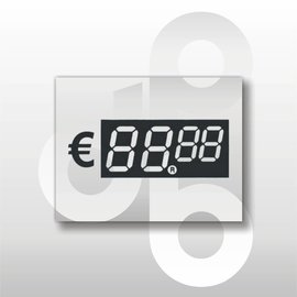 Digitale prijskaartjes tot € 100 Transparant 39 mm hoog 100 stuks