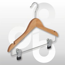 Kinderhanger  vlak met rokinkeping en metalen anti slip 32 cm