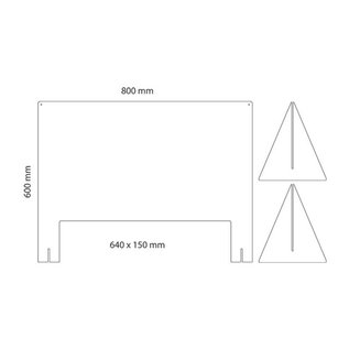 Kuchscherm 80cm breed 60cm hoog, transparant preventie scherm