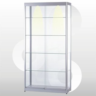 Vitrine 100 x 40 geanodiseerd aluminium