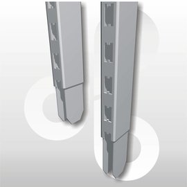 Verlengstuk 30x60mm H20cm Zilvergrijs