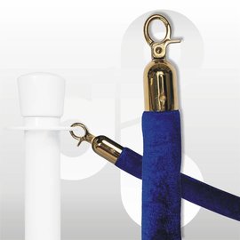Afzetkoord Velours Blauw/Messing
