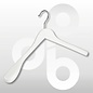 Mantel/kostuumhanger met brede schouders (45 mm) 44 cm. Wit gelakt