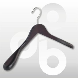 Mantel/Kostuumhanger wengé met brede schouders(50mm) 44 cm breed