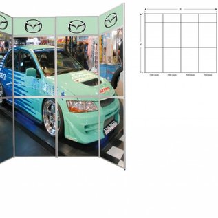 Panset presentatiewand4 x 3 paneel= 2800 x Hoogte 2300 mm