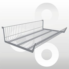 Draadmand L100xD37cm RAL9006 Zilvergrijs