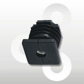 Kunststof voetdop 40x40mm met M10 draad