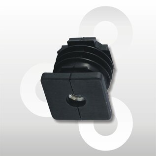 Kunststof voetdop 40x40mm met M10 draad