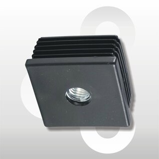 Kunststof voetdop 60x60mm met M10 draad