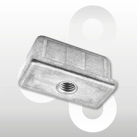 Voetdop zink 60x30mm met M10 draad