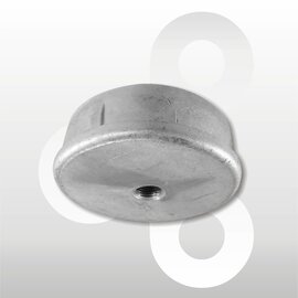 Voetdop zink Ø60mm met M10 draad