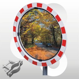 Verkeersspiegel acryl 80 cm, beugel 48-90 mm