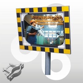 Industriespiegel Alu-Frame acryl 40x60 cm, beugel 48-90 mm