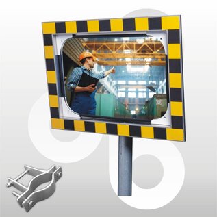 Industriespiegel Alu-Frame acryl 40x60 cm, beugel 48-90 mm